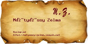 Mátyássy Zelma névjegykártya